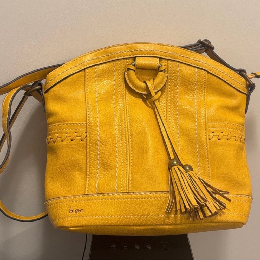 b.o.c. Vibrant Yellow Crossbody Bag with Tassel Accent